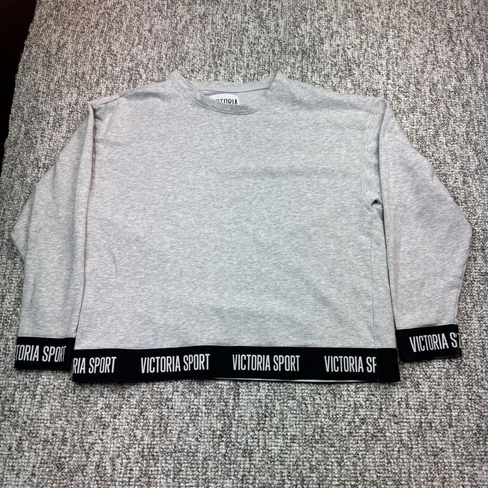 Victoria Sport Sweatshirt Womens Large Pullover Crewneck Yoga Gym Gray